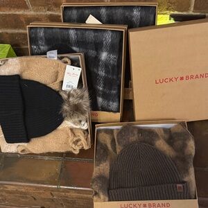 Lucky Brand Black and Brown Beanie Collection